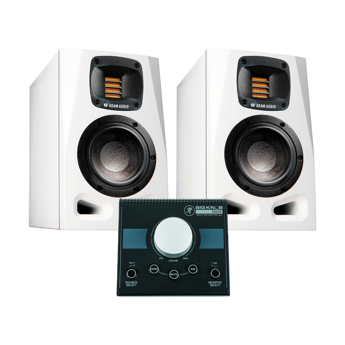 ADAM A4V White + Mackie Big Knob Passive