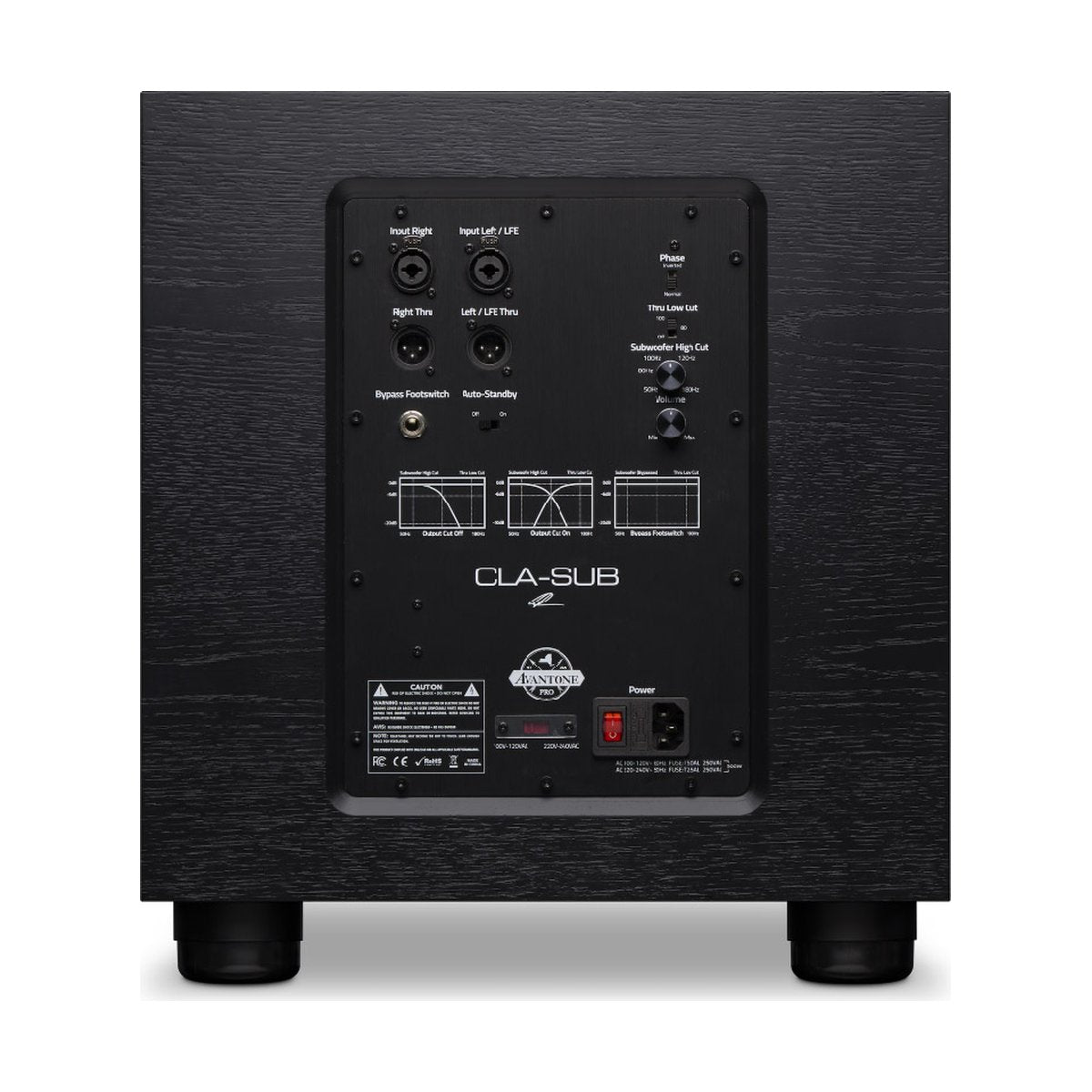 Aktywny subwoofer studyjny Avantone Pro CLA-Sub widok z tyłu