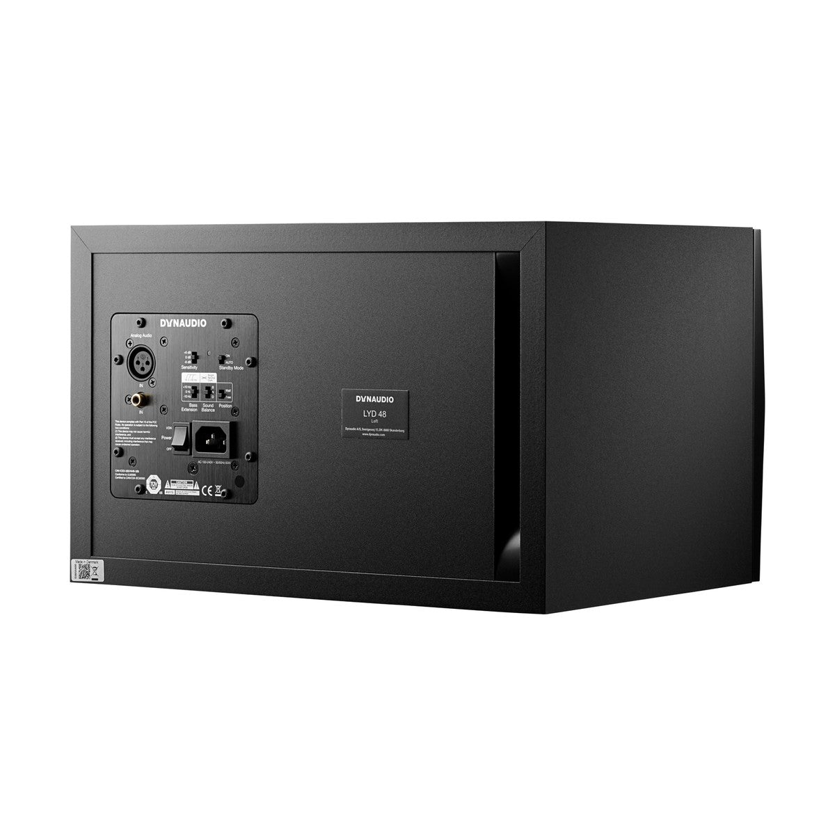 Aktywny monitor studyjny Dynaudio LYD 48 Black Left (Lewy) - widok z tyłu