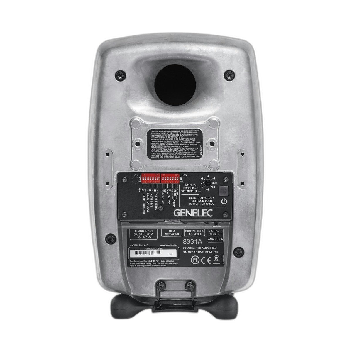 Aktywny monitor współosiowy 3-drożny Genelec 8331A RAW (Aluminium) - widok z tyłu