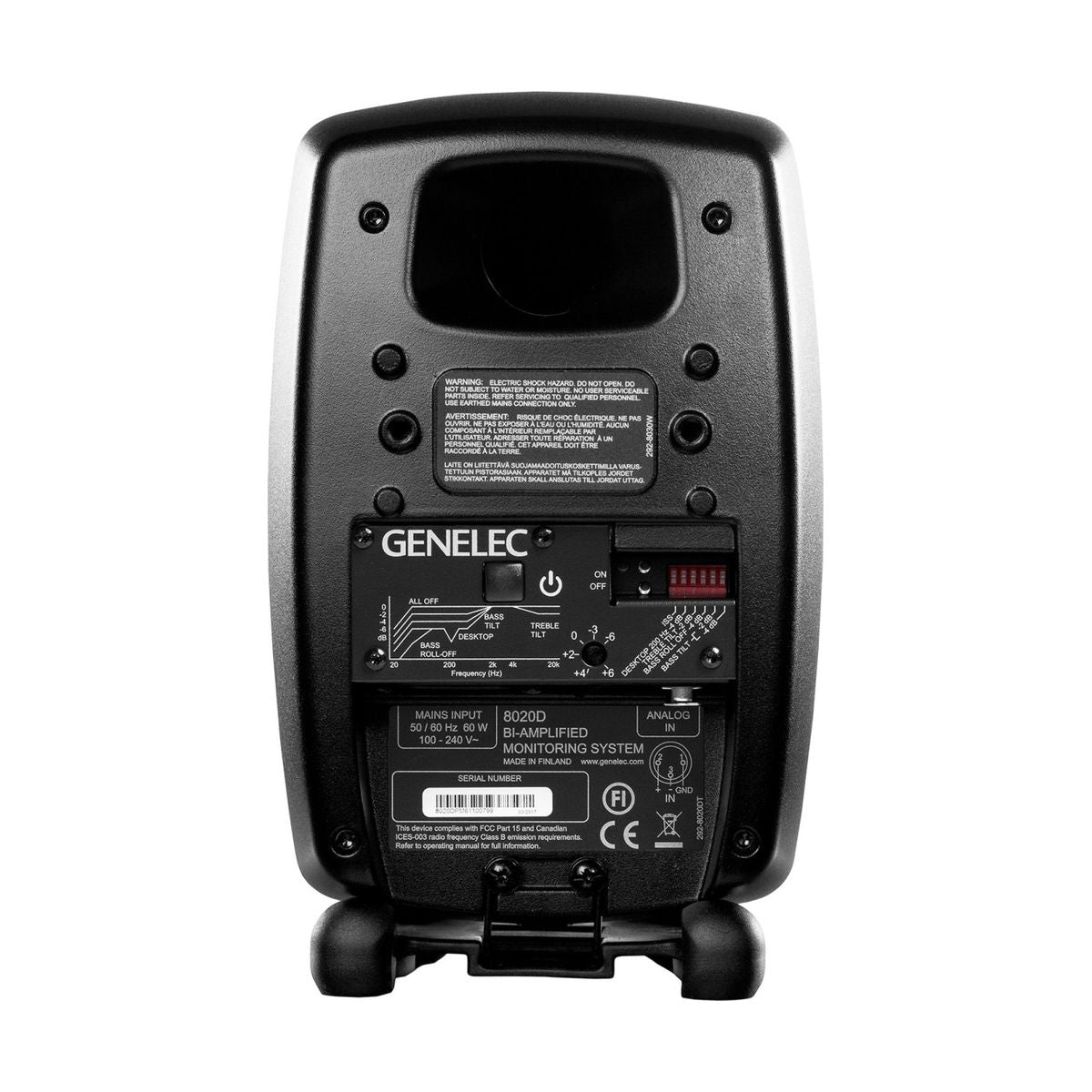 Aktywny monitor studyjny Genelec 8020D Black (Czarny) - widok z tyłu