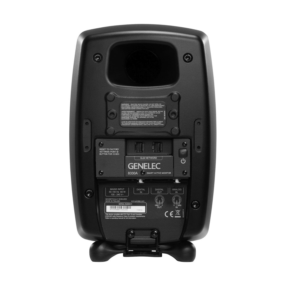 Aktywny monitor studyjny Genelec 8330A Black z systemem SAM widok z tyłu
