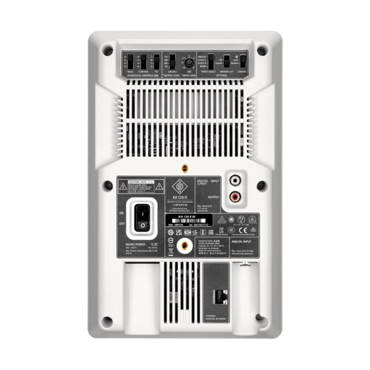 Aktywny 2-drożny monitor studyjny Neumann KH 120 II White (Biały) - widok z tyłu