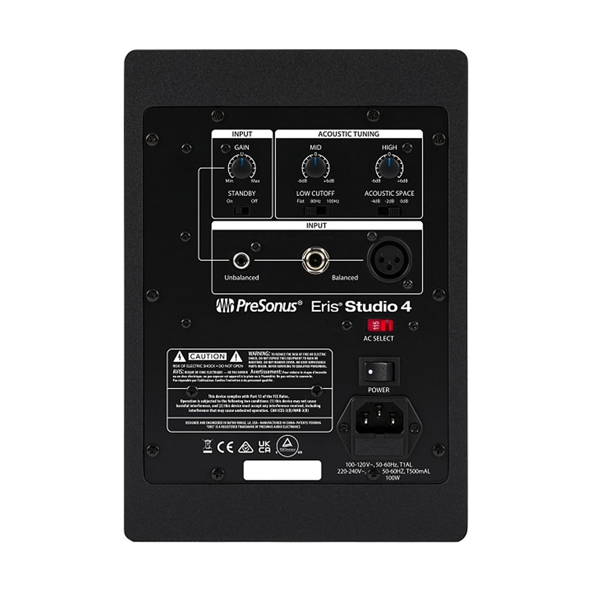 Aktywny monitor studyjny PreSonus Eris Studio 4 - widok z tyłu