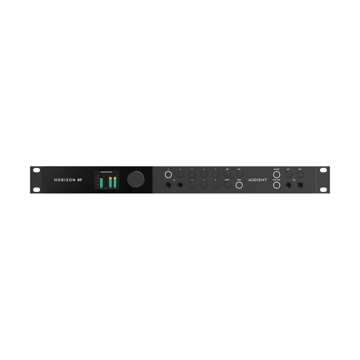 Audient Horizon 8P – interfejs audio Thunderbolt 3, widok z przodu