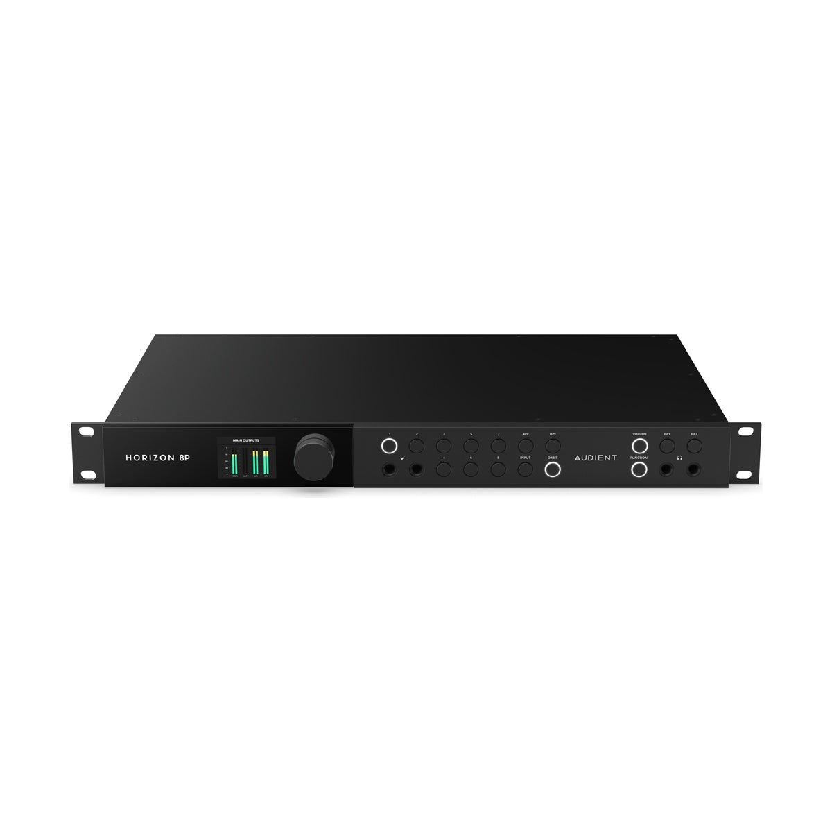 Audient Horizon 8P – interfejs audio Thunderbolt 3, widok z przodu pod kątem