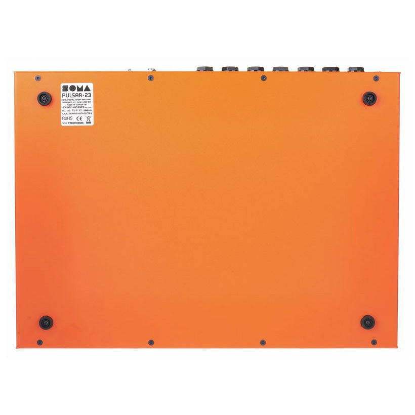Soma Pulsar 23 orange drum machine