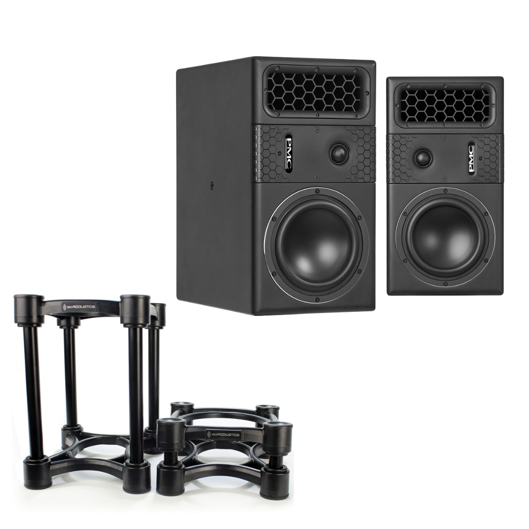 Para aktywnych monitorów studyjnych PMC 6 ze statywami IsoAcoustics ISO-200