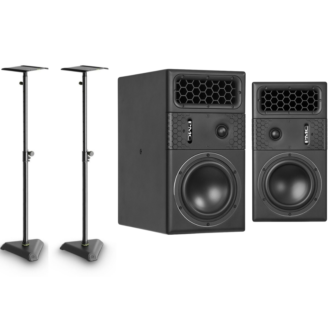 Para aktywnych monitorów studyjnych PMC 6 ze statywami Gravity SP 3202 VT