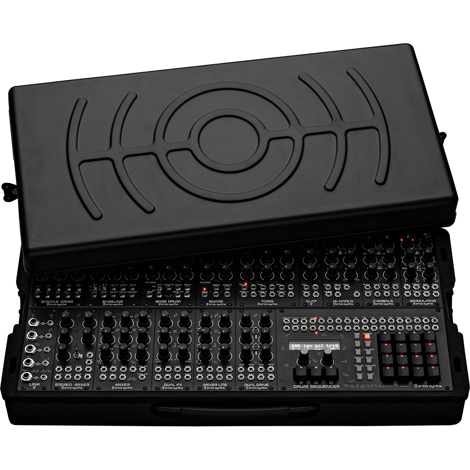 Erica Synths Techno System in Carbon Fiber Travel Case (EU plug)