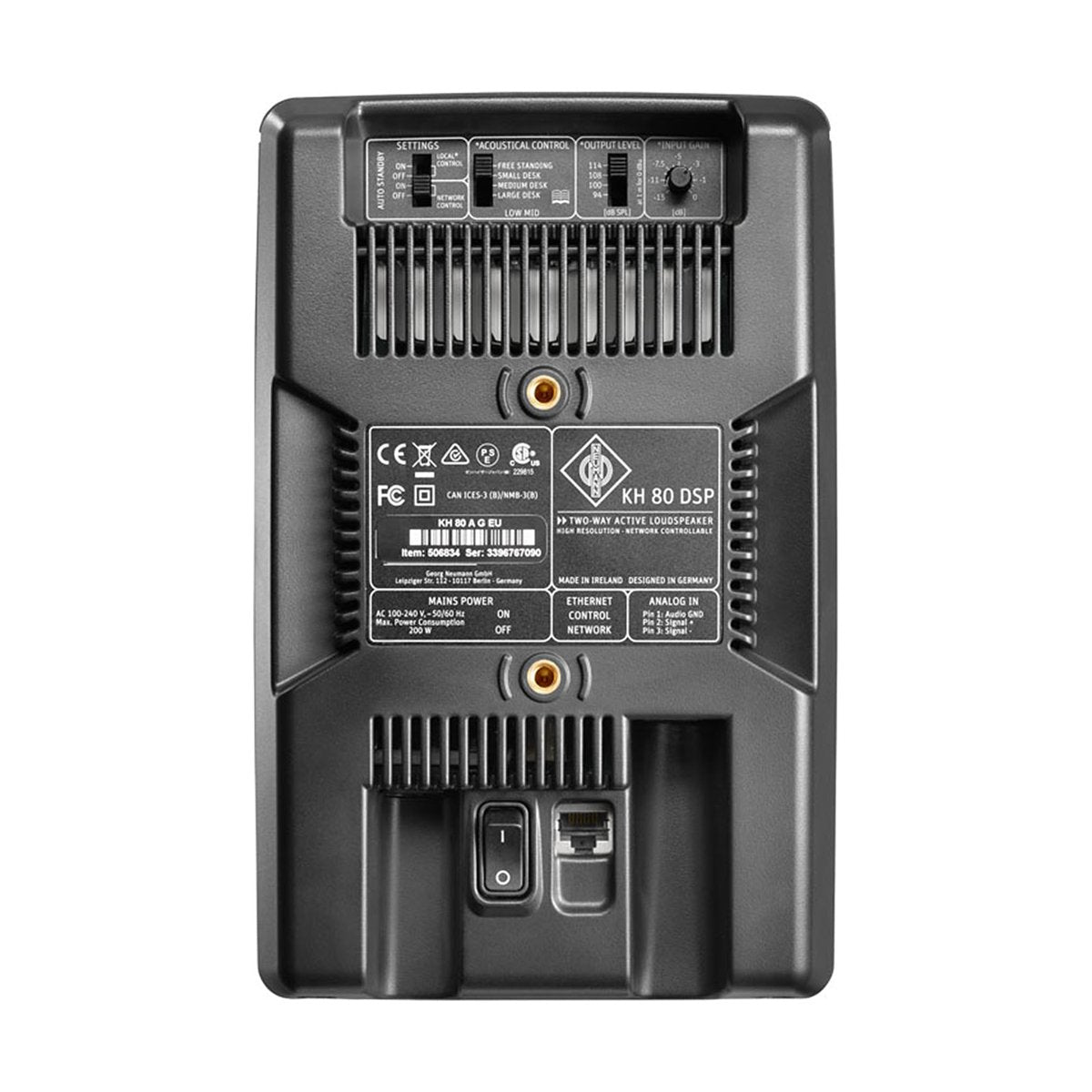 Aktywny monitor studyjny Neumann KH 80 DSP A G Grey (Szary) - widok z tyłu