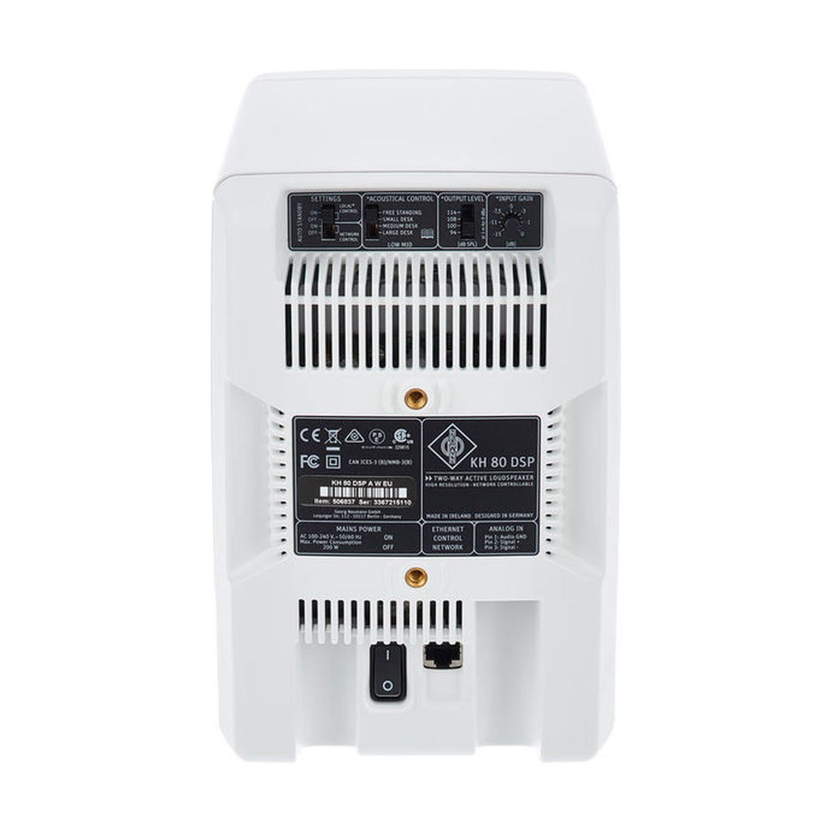 Aktywny 2-drożny monitor studyjny Neumann KH 80 DSP A W White (Biały) - widok z tyłu