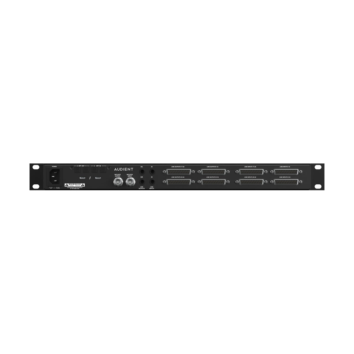 Audient Horizon 32 – interfejs audio Thunderbolt 3, panel tylny