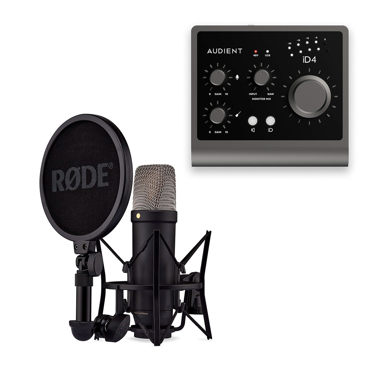 Audient iD4 + Rode NT1 5th Gen Black