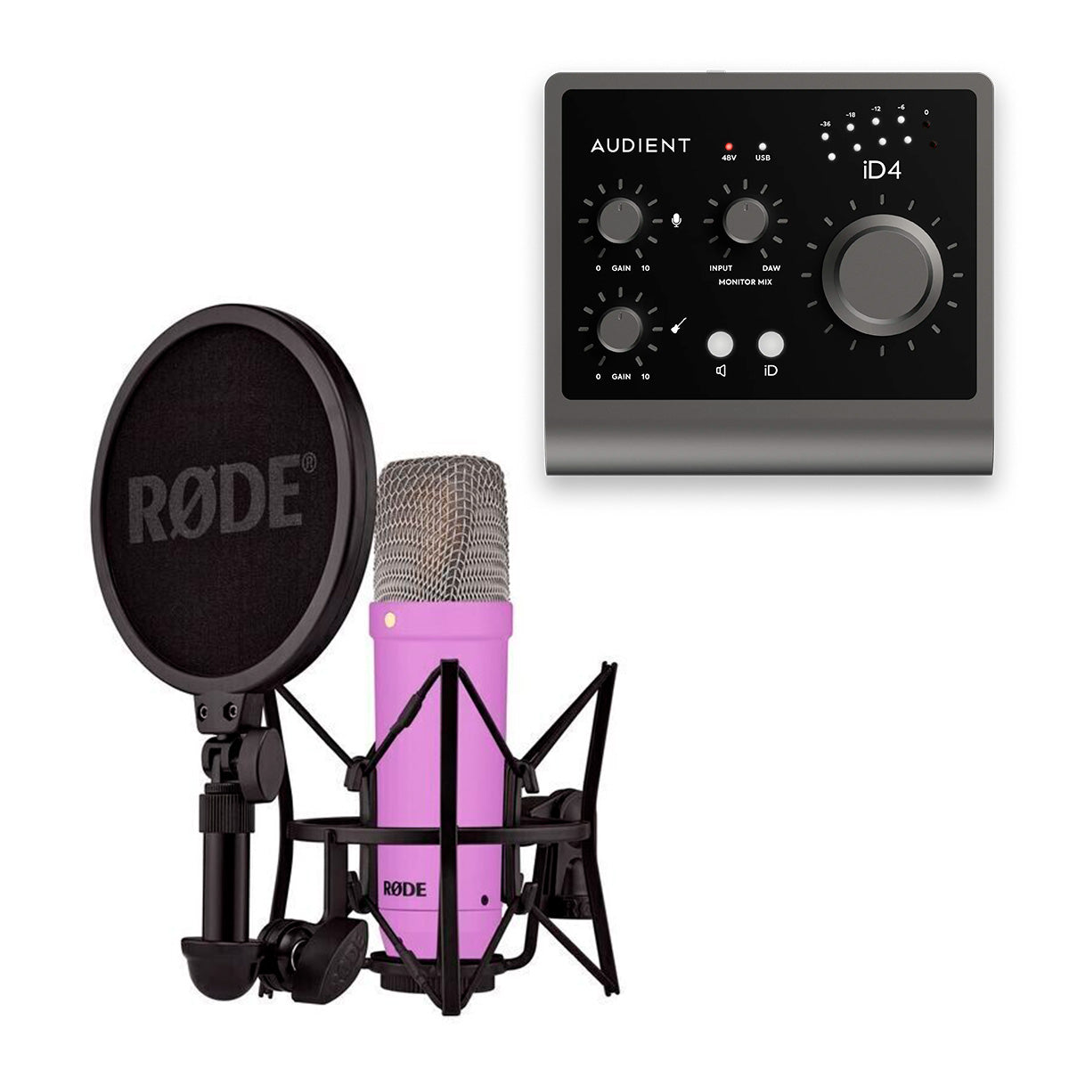 Audient iD4 + Rode NT1 Purple