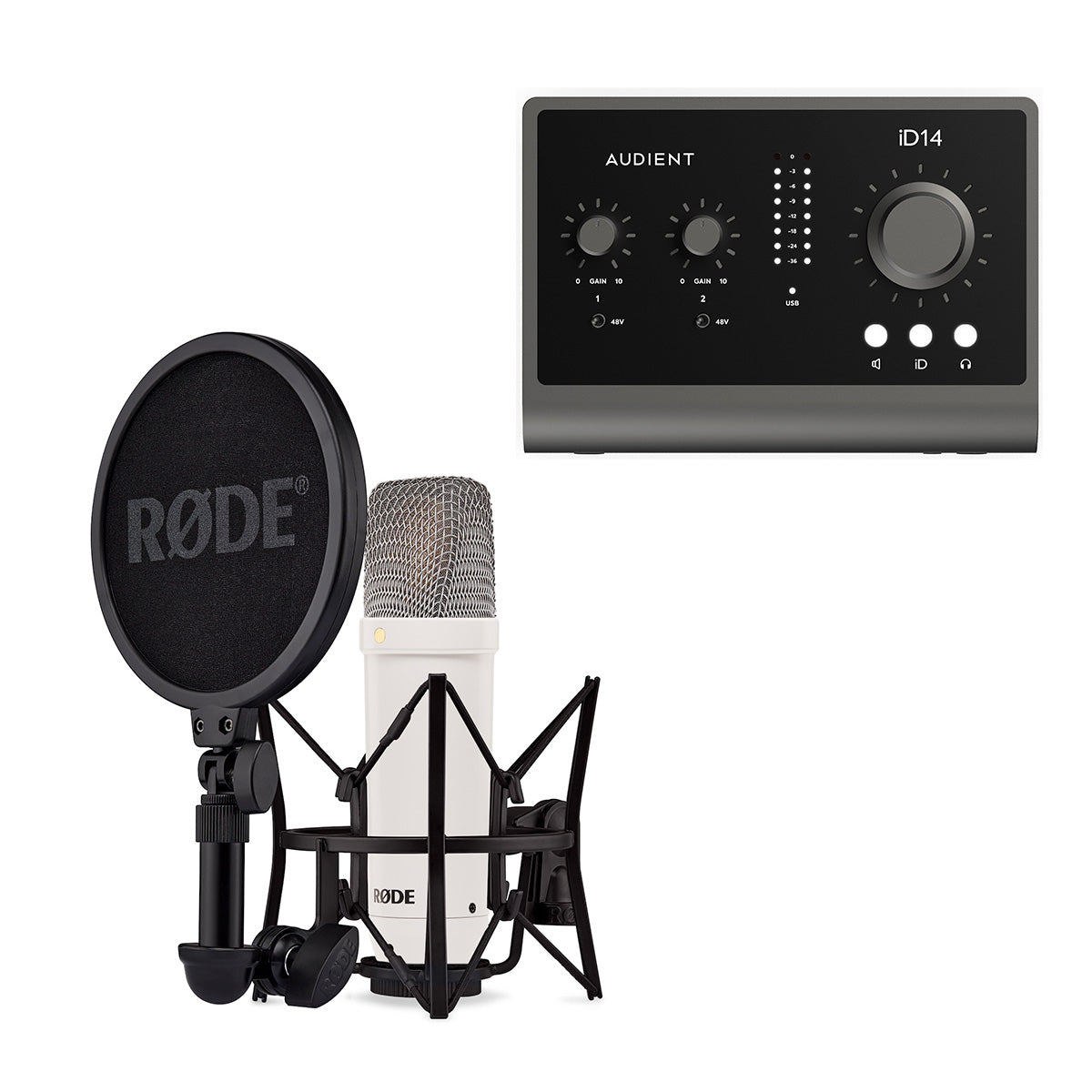 Audient iD14 + Rode NT1 White