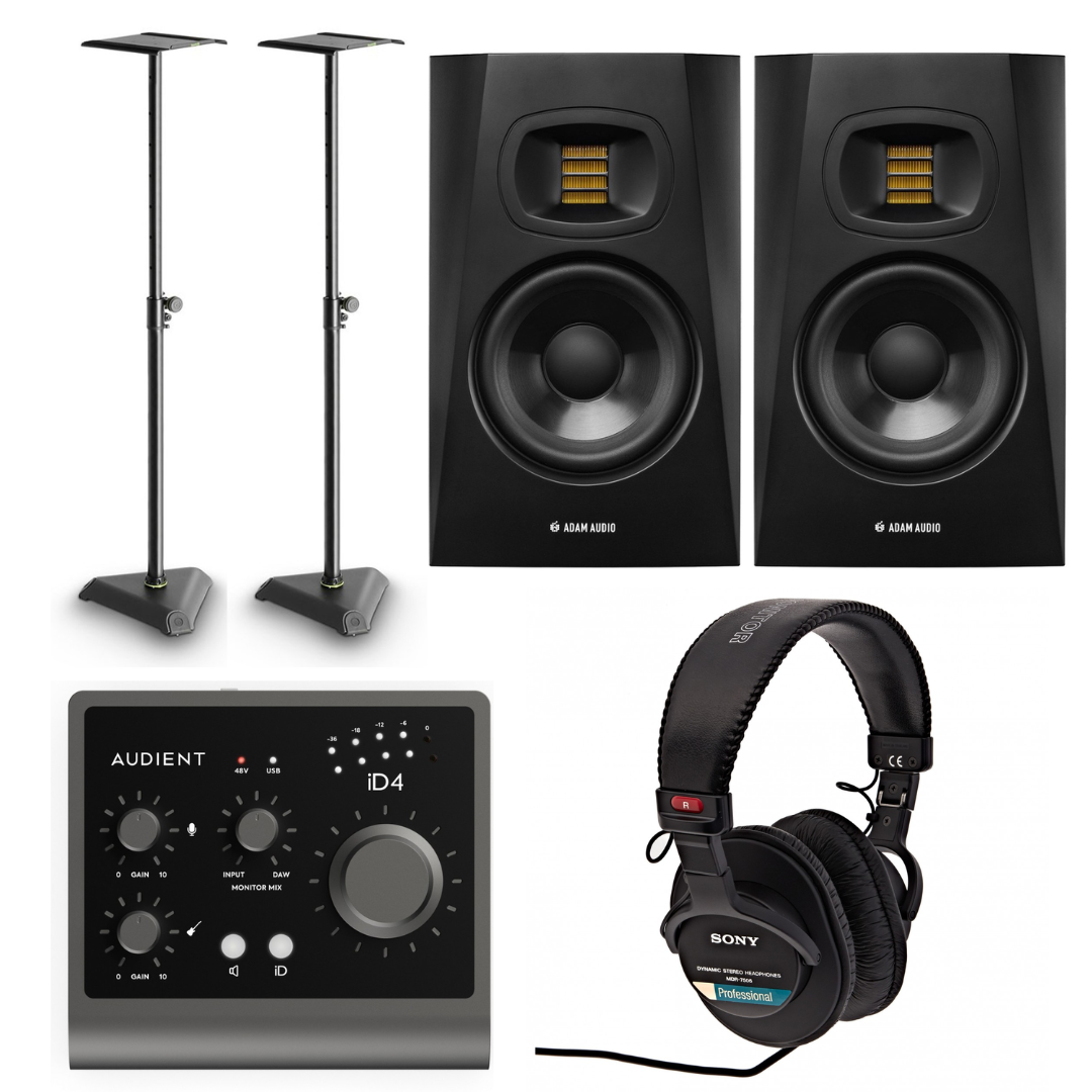 Adam T5V 2pcs + Audient iD4 MKII + SONY MDR-7506 + Gravity SP 3202