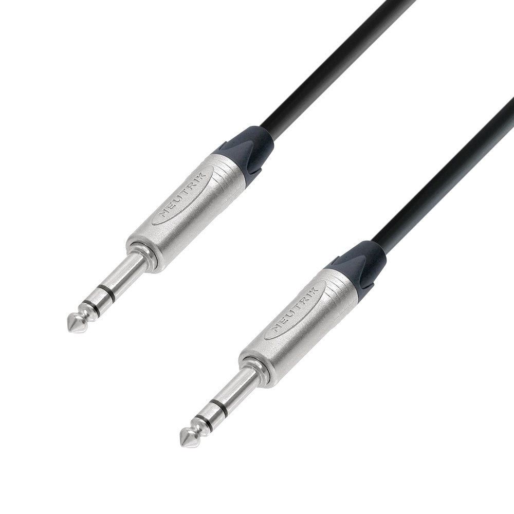 Adam Hall Cables K5 BVV 0500 - Microphone Cable Neutrik 6.3 mm Jack stereo to 6.3 mm Jack stereo 5 m