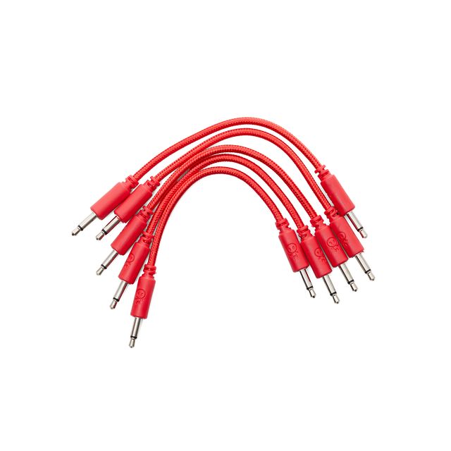 Erica Synths 5 pcs 10 cm braided cables, red