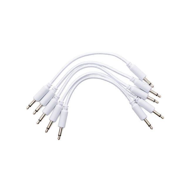 Erica Synths 5 pcs 10 cm braided cables, white